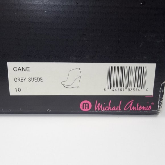 🆕 Michael Antonio Cane Grey Suede Wedge Bootie - Picture 7 of 10